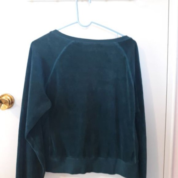 Style & Company Sport Tops Final Sale Dark Green Velour Shirt No